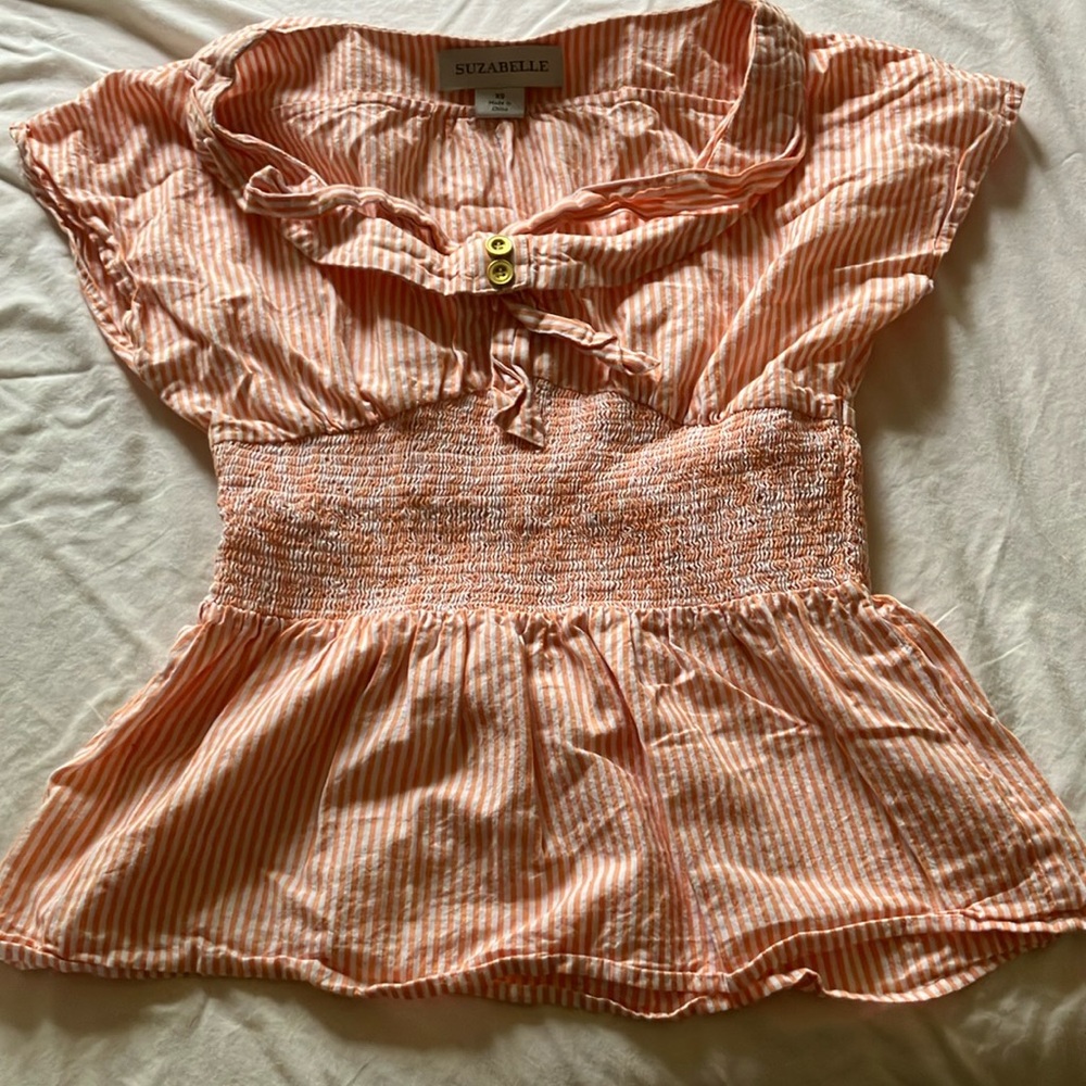 Suzabelle Striped Peplum Top